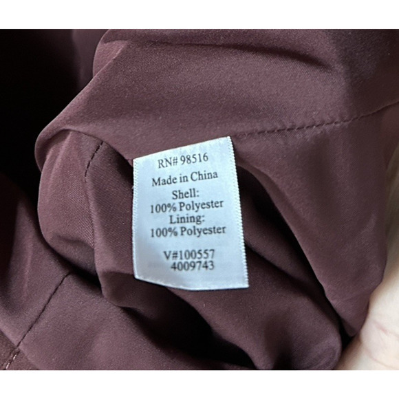 NWT Coldwater Creek women's Size L (14-16) Suede 1 Button Maroon Blazer Pockets - Picture 5 of 7